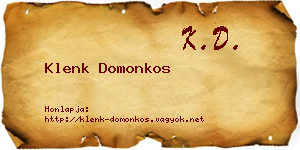 Klenk Domonkos névjegykártya